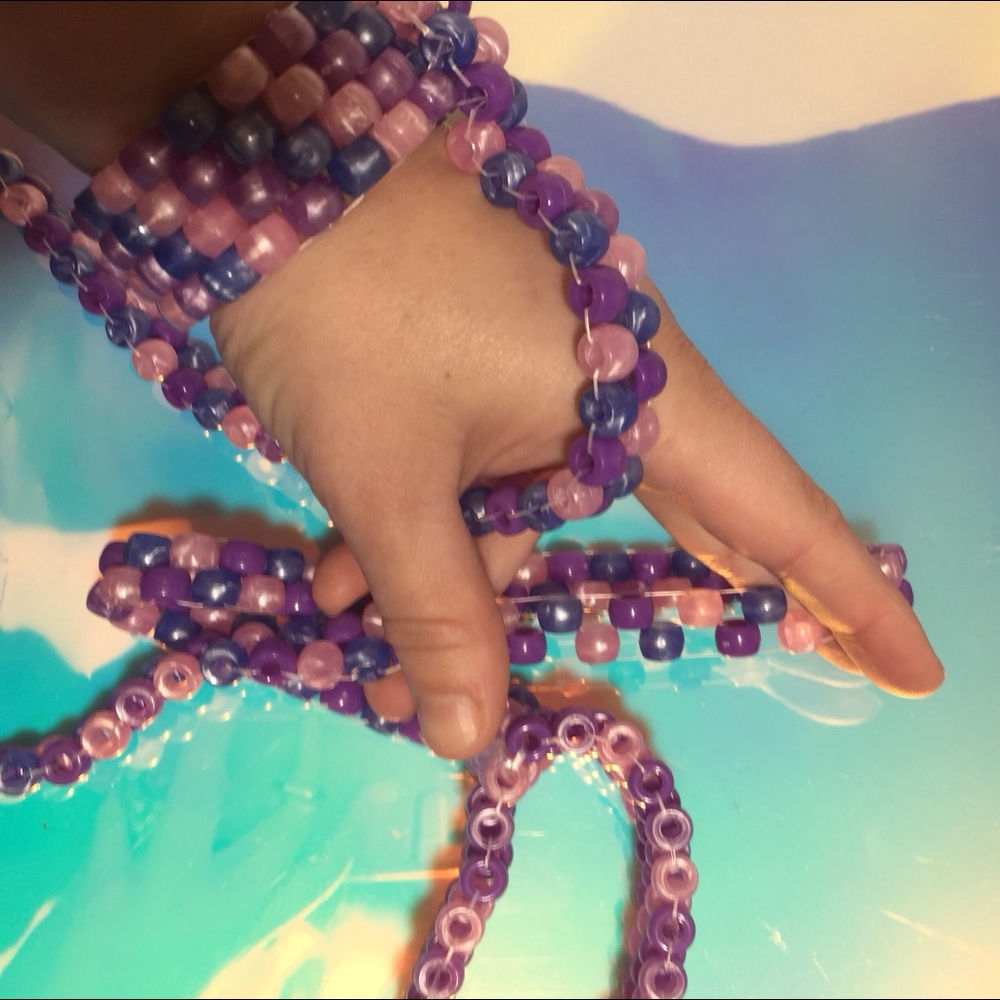 Purple Cuff Rave Kandi Rave Bracelet Leash - Picture 5 of 8